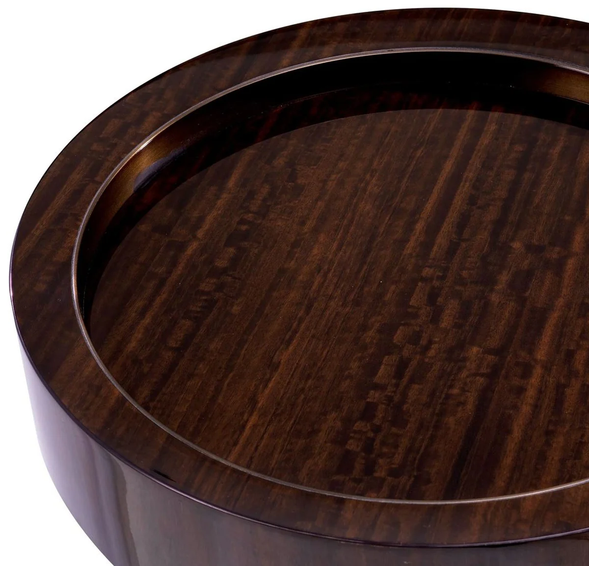 Luxury side table dark brown high gloss / bronze Ø 50 x H. 50.5 cm - Round living room table - Living room furniture - Luxury furniture - Luxury furnishings - Living room furnishings