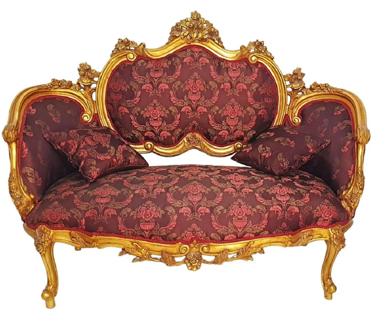 Baroque sofa purple / pink / gold - magnificent living room sofa in baroque style - living room furniture in baroque style - baroque furniture - baroque furnishings