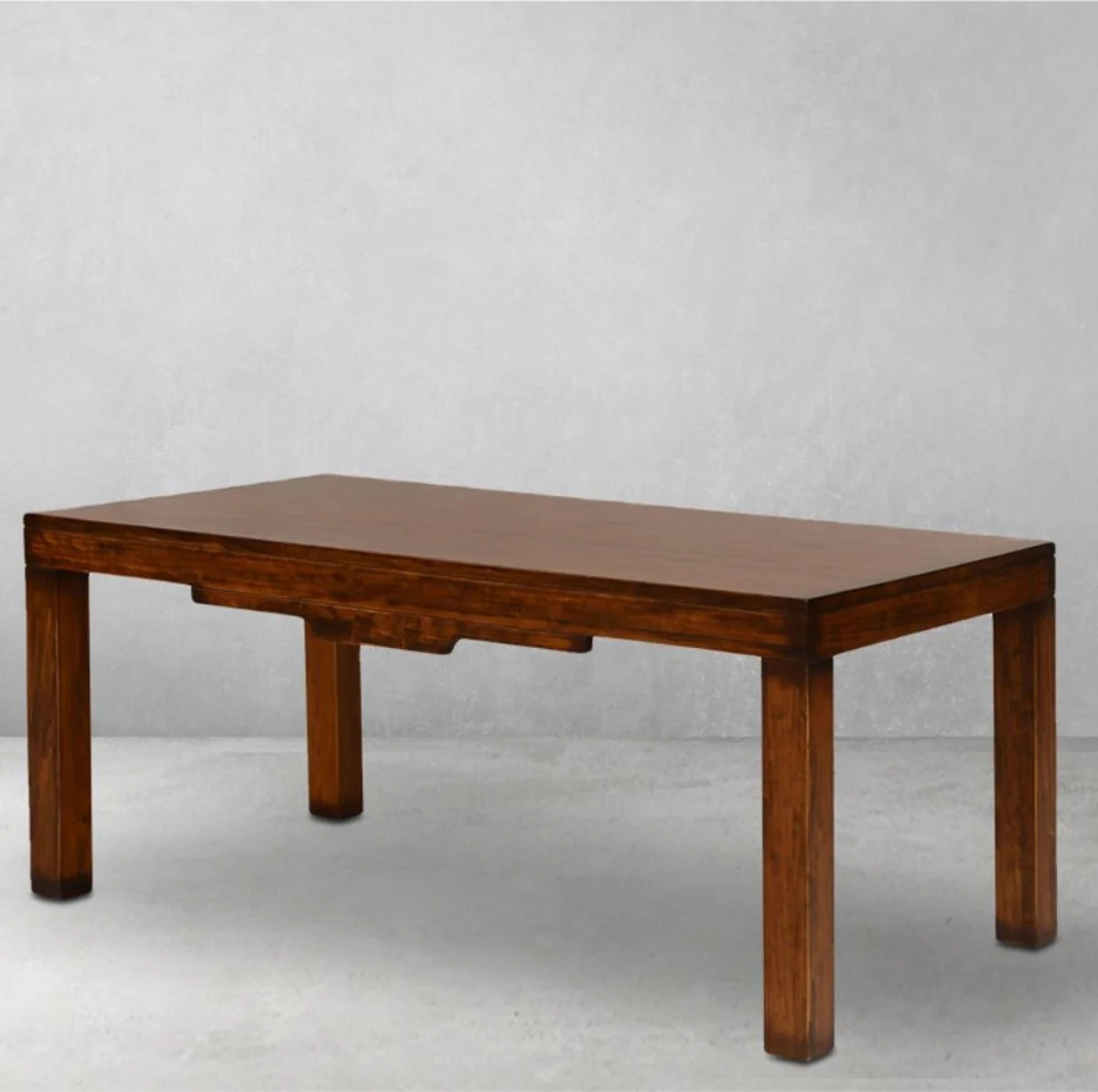 Luxury vintage style dining table dark brown 180 x 93.5 x H. 78 cm - Rectangular solid wood dining room table - Dining room furniture - Solid wood furniture - Vintage style furniture - Luxury furniture