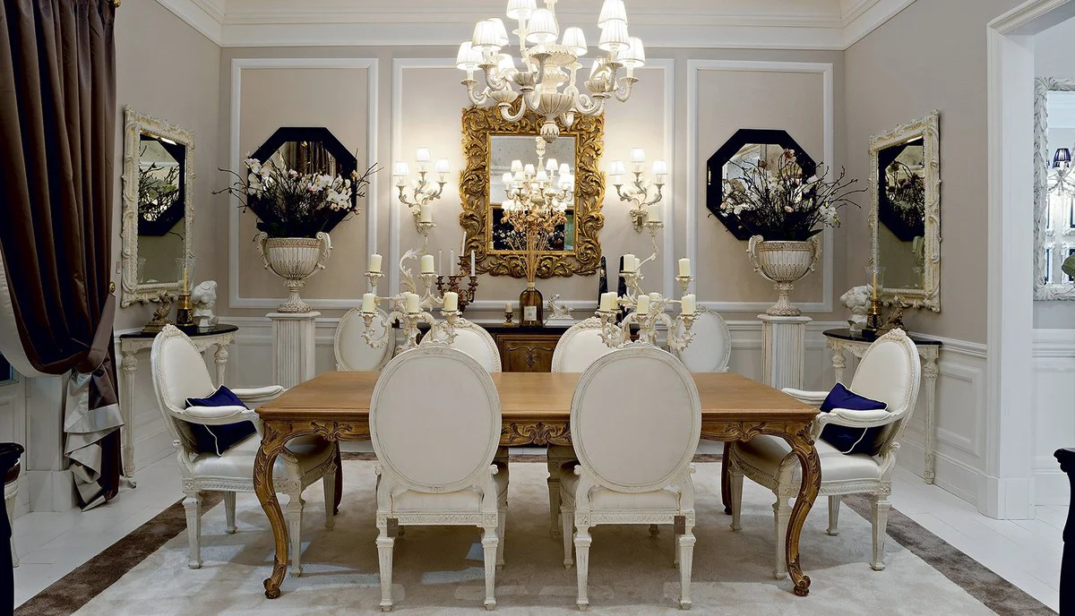 Luxury Baroque mirror antique gold with antique mirror glass - Magnificent Italian Baroque style wall mirror - Luxury furniture in Baroque style - Handcrafted Baroque furniture - Made in Italy