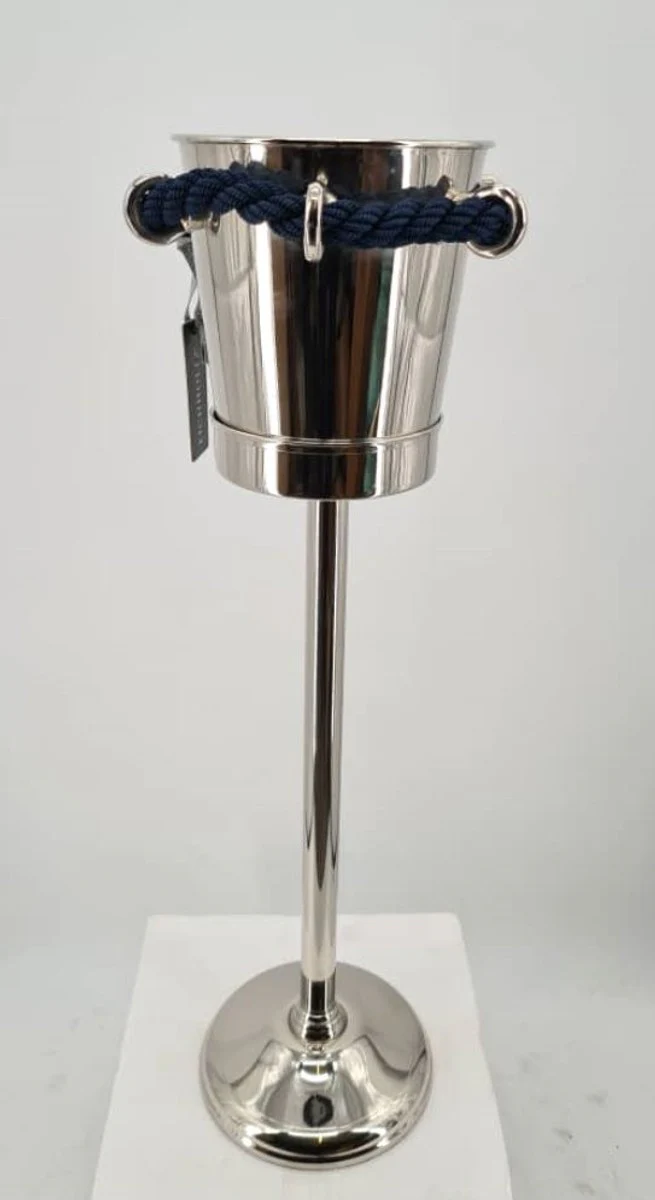 Luxus Weinkühler mit Ständer Silber / Dunkelblau - Champagnerkühler