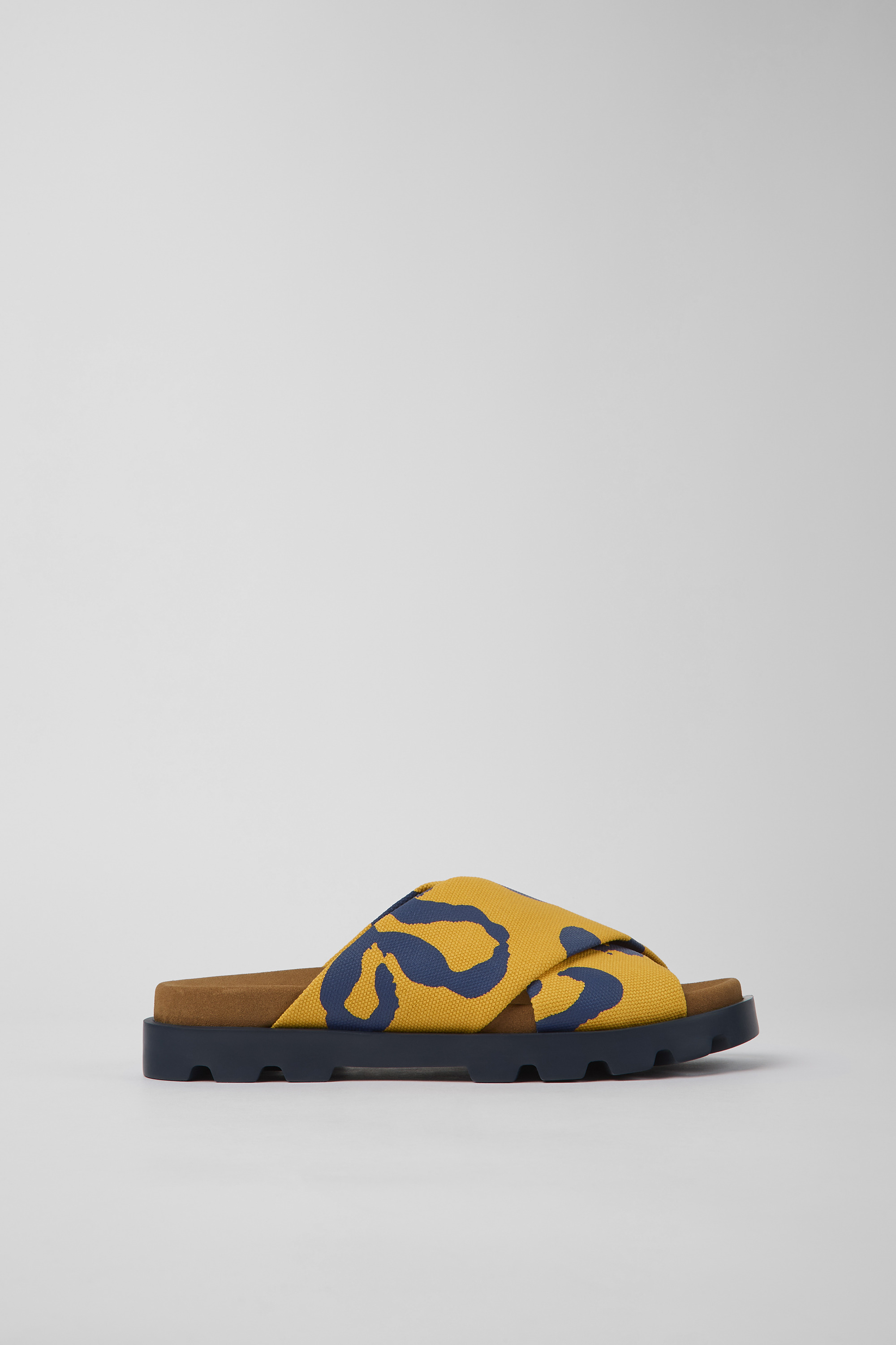 Brutus Sandal - Orange und blau recycelte Baumwollsandalen für Frauen
