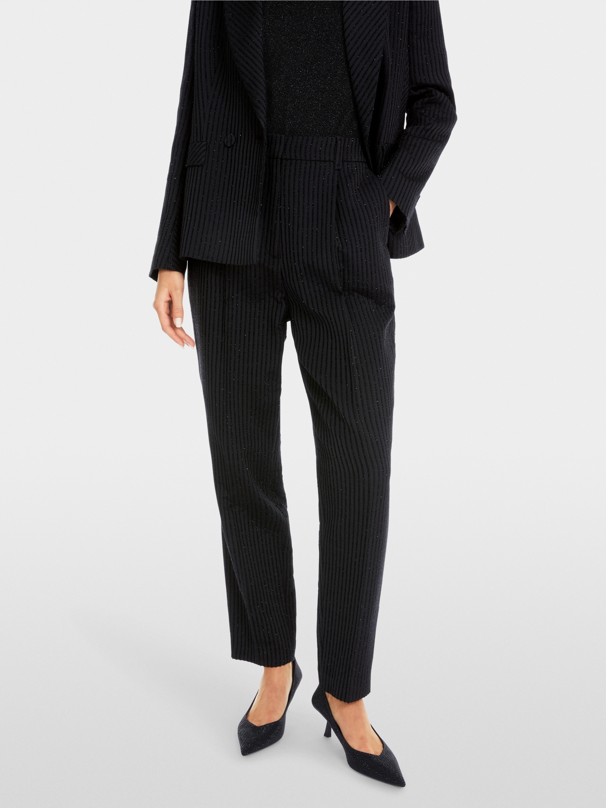 Marc-Cain FAQUS gestreifte Hose mit Lurex