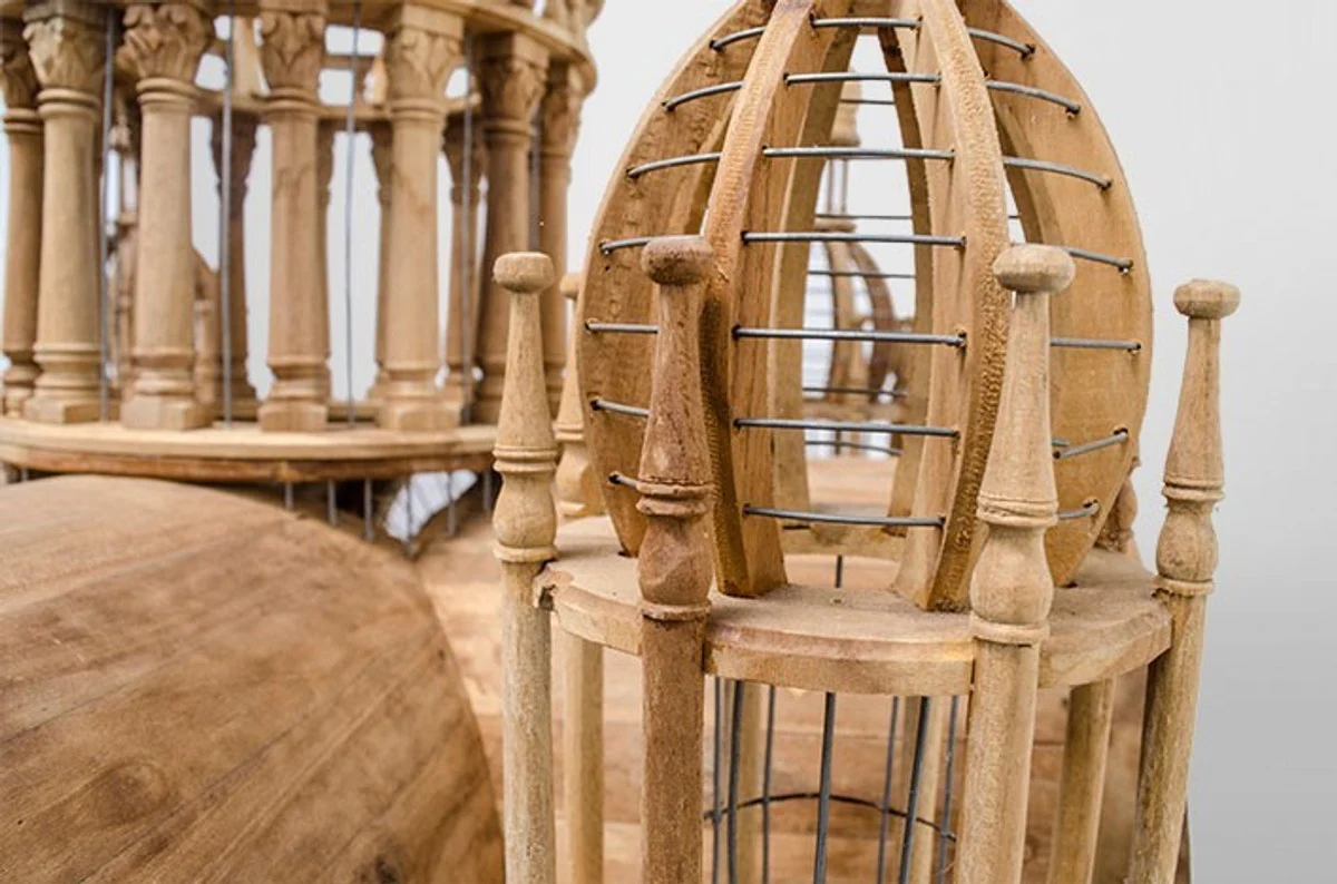 Baroque bird palace hand carved from mahogany wood H250cm - bird house bird cage antique style