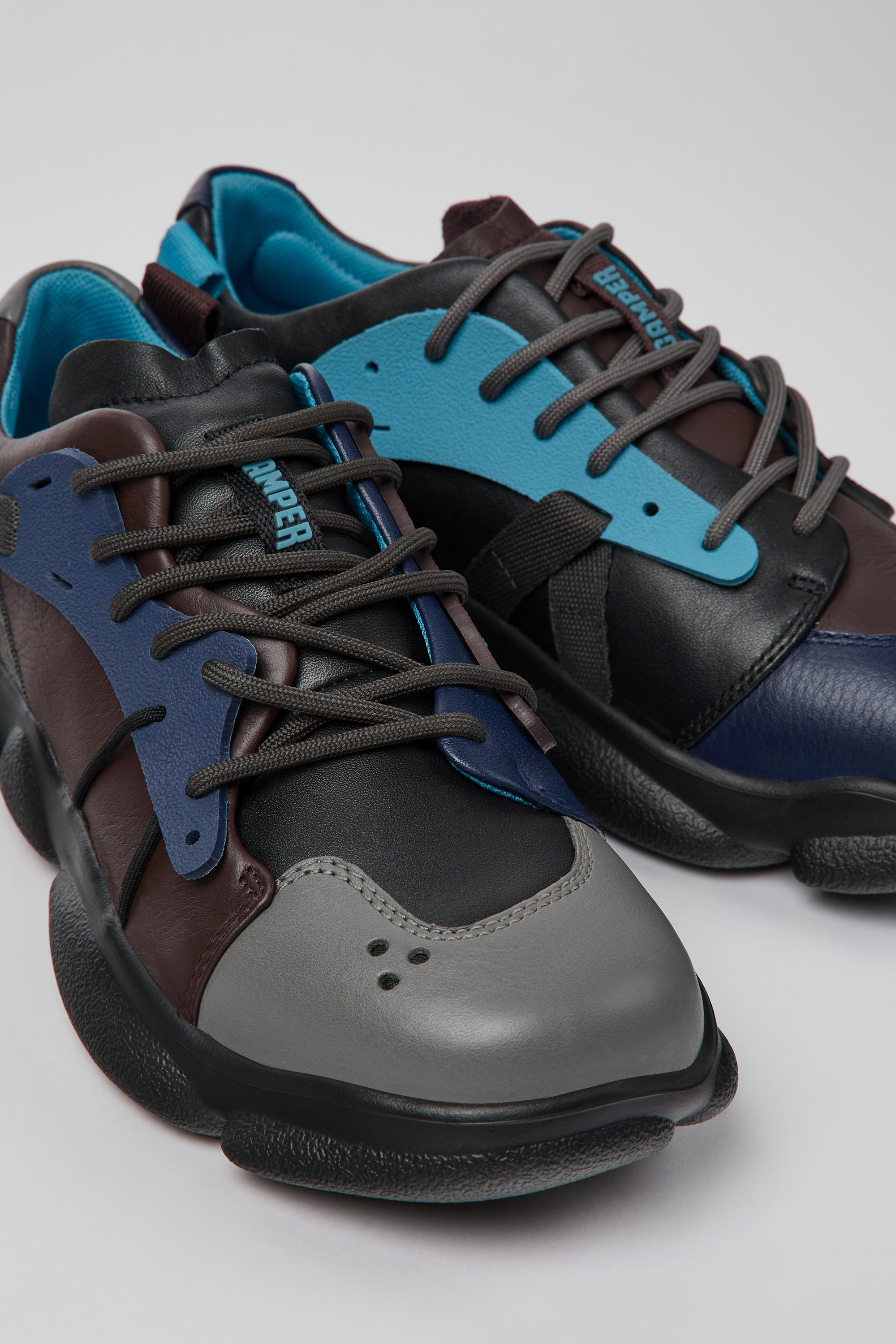 Twins - Mehrfarbiges Leder und Textil Sneaker für Damen