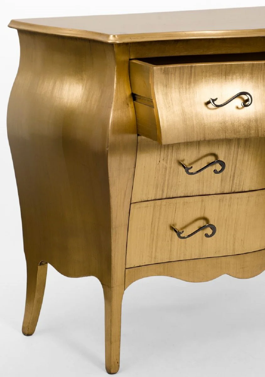 Luxury Baroque chest of drawers gold - Handcrafted solid wood chest of drawers with 3 drawers - Luxury furniture in the Baroque style - Baroque furniture - Baroque furnishings - Noble & magnificent