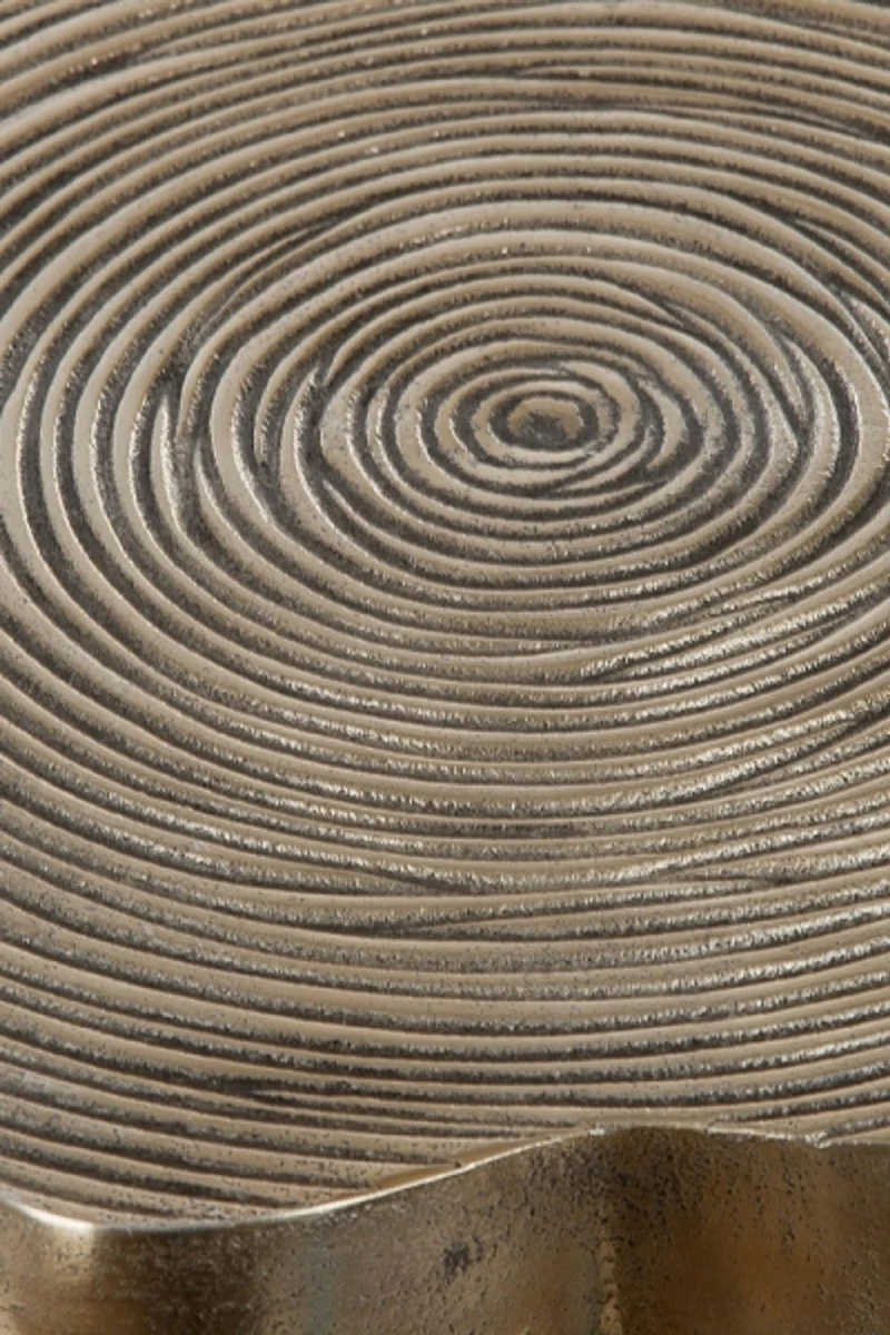 Luxury side table set bronze / black 57 x 50 x H. 52 cm - metal side tables in a tree disc design with an elaborate annual ring pattern in the table tops