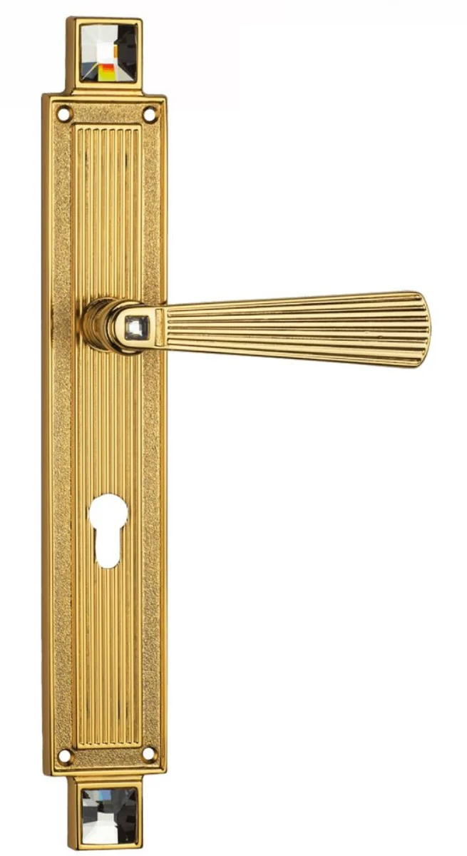 Luxury door handle set with Swarovski crystal glass gold 16 x H. 38 cm - luxury decorative accessories