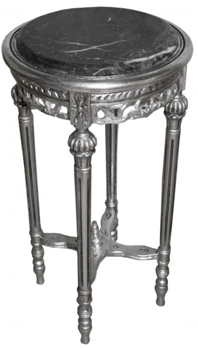 Baroque side table round silver ModY 13 73 x 38 cm antique style