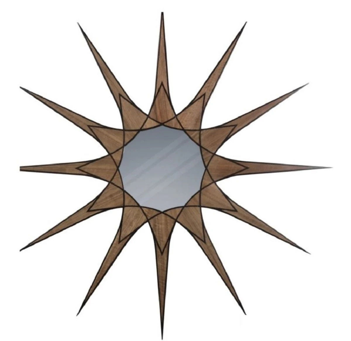 Designer wall mirror brown / black 136 x H. 136 cm - luxury collection