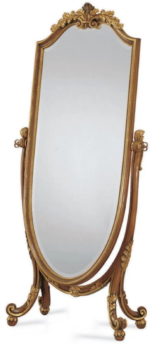 Luxury Baroque Standing Mirror Brown / Gold - Swivel Baroque Style Mirror - Luxury Bedroom Furniture in Baroque Style - Baroque Furniture - Luxury Quality - Made in Italy