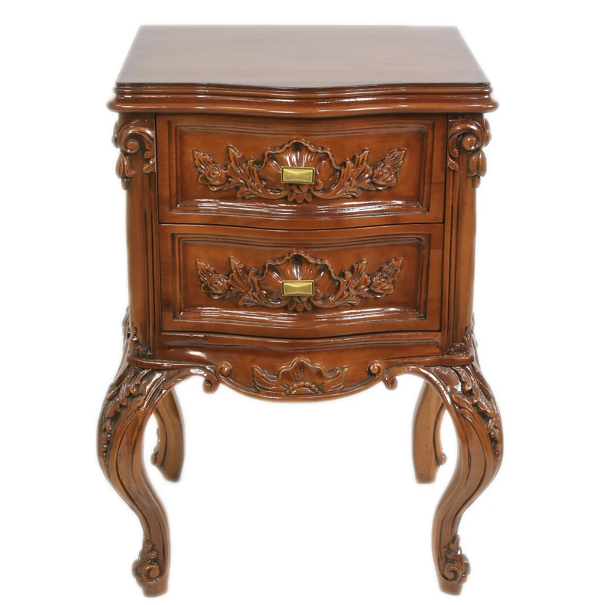 Baroque chest of drawers mahogany H 70 cm, W 50 cm, D 40 cm - Bedside table chest of drawers - Italian style furniture