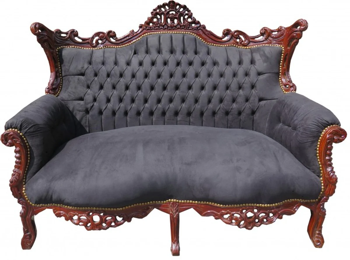 Baroque 2-seater sofa Master black / brown - antique style furniture