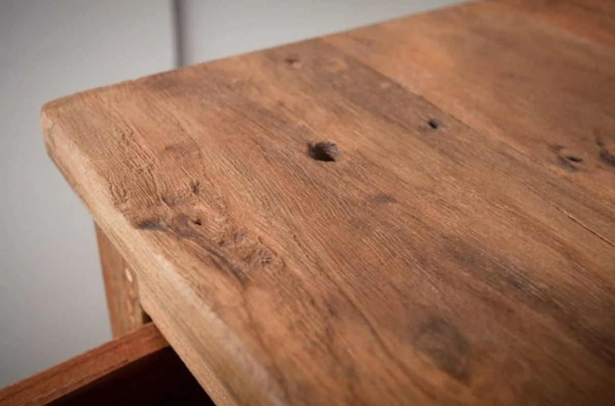 Country house style wine cabinet with drawer and wine bottle shelf natural color 56 x 31 x H. 81 cm - Bar cabinet made of recycled solid wood - Bar furniture - Country house style furniture