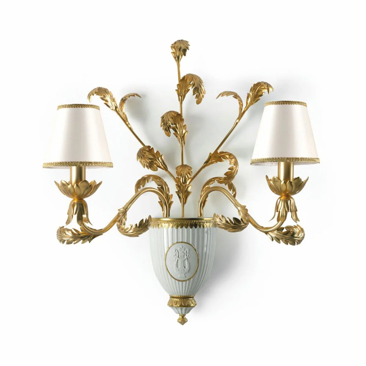 Luxury Baroque double wall lamp white / gold 59 cm - Made in Italy