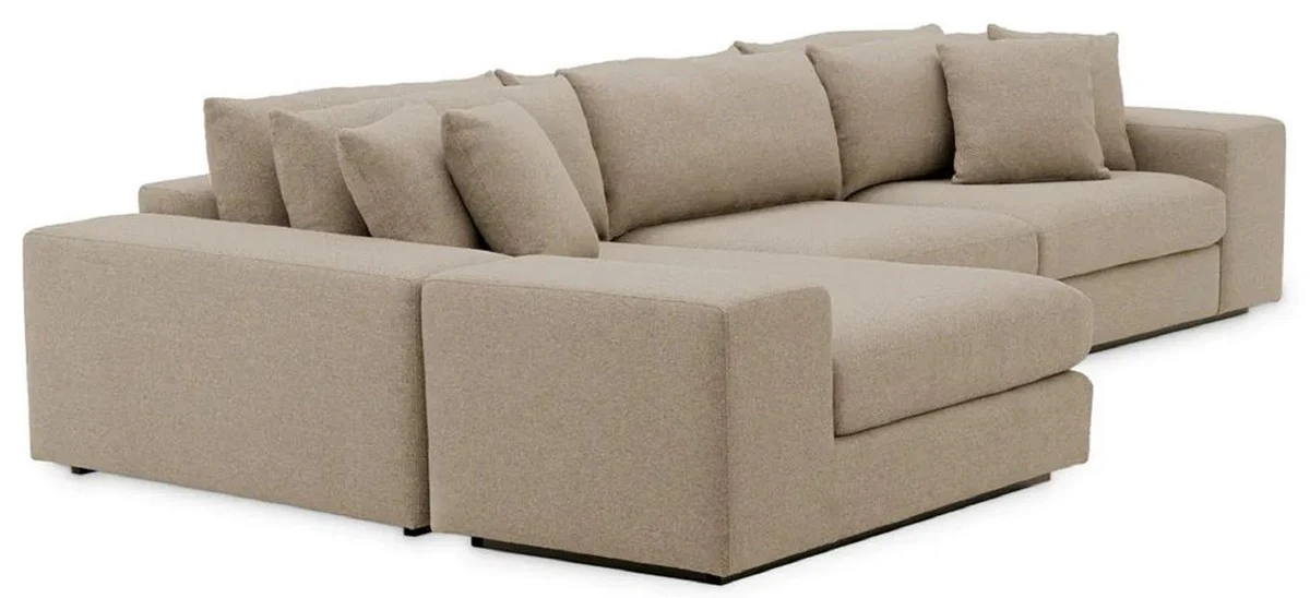 Luxury corner sofa with cushions gray / black 380 x 200 x H. 90 cm - Living room sofa - Hotel sofa - Living room furniture - Hotel furniture - Luxury furniture - Luxury quality