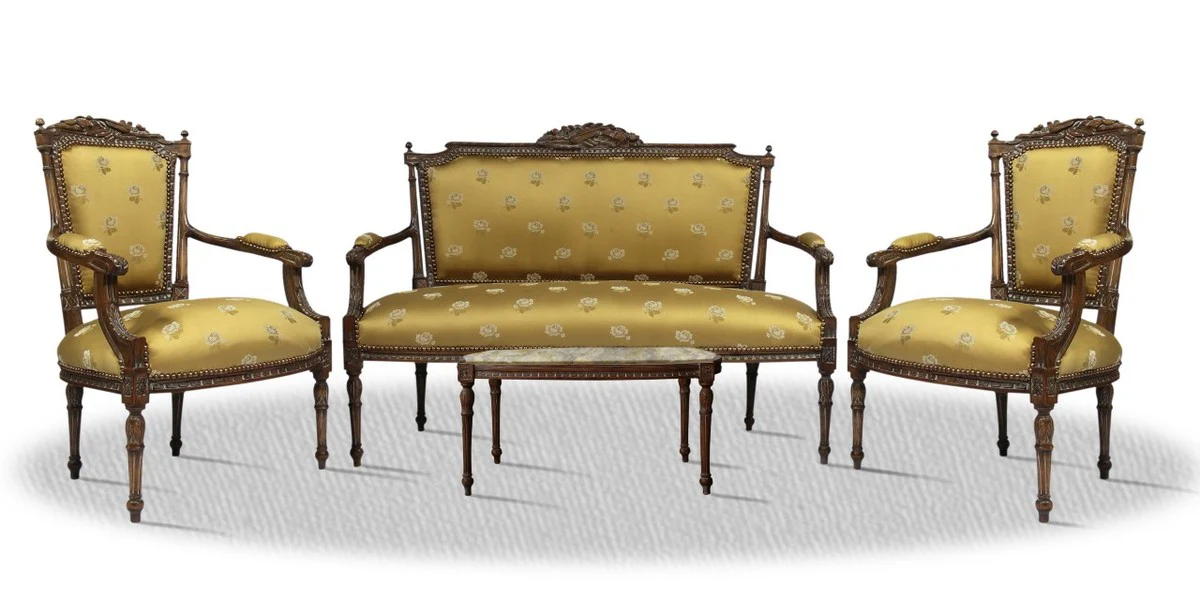 Baroque Salon Set Brown Gold - Antique Style Collection