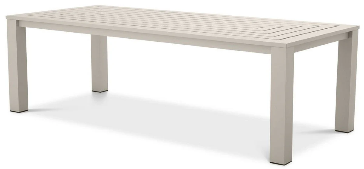 Luxury dining table sand color 240 x 105 x H. 74.5 cm - Weatherproof aluminum table - Garden table - Patio table - Garden furniture - Patio furniture - Luxury quality
