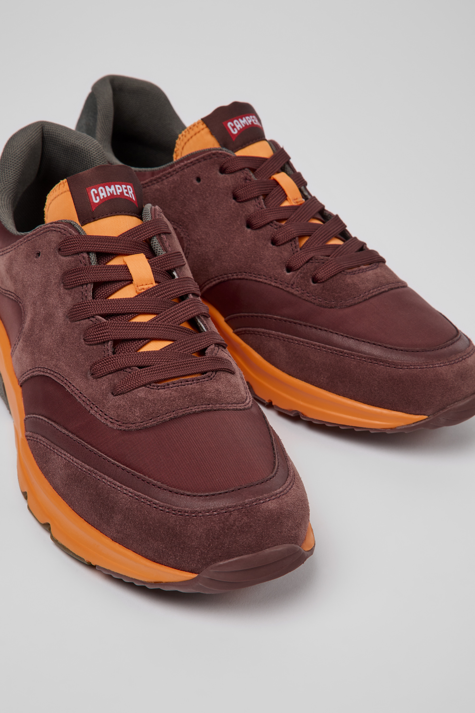 Drift - burgundige und orange Textilsneaker für Herren