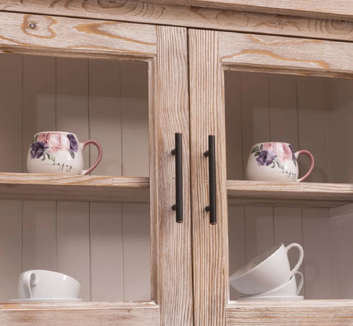 Country house style fitted kitchen natural colors 387 x 65 x H. 90 cm - solid wood kitchen unit - dining room furniture in country house style - country house style solid wood fitted kitchens