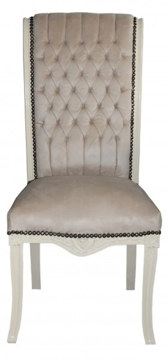 Baroque high-back dining room chair cream - high-back chair furniture - baroque furniture