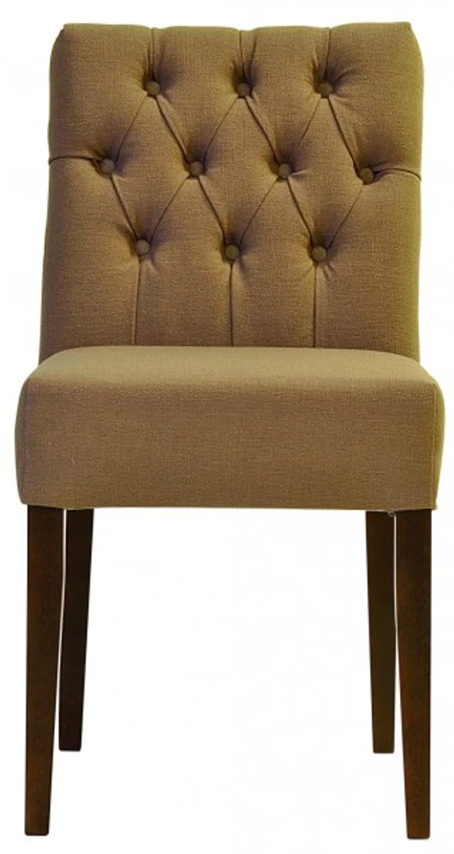 Designer dining room chair model EF 283 khaki / brown - hotel furnishings - beech wood - Chesterfield design