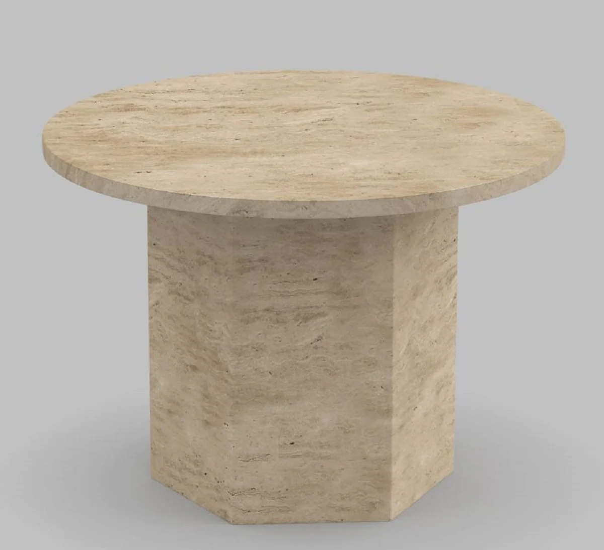 Luxury coffee table beige Ø 60 x H. 40 cm - Modern round natural stone living room table - Luxury living room furniture