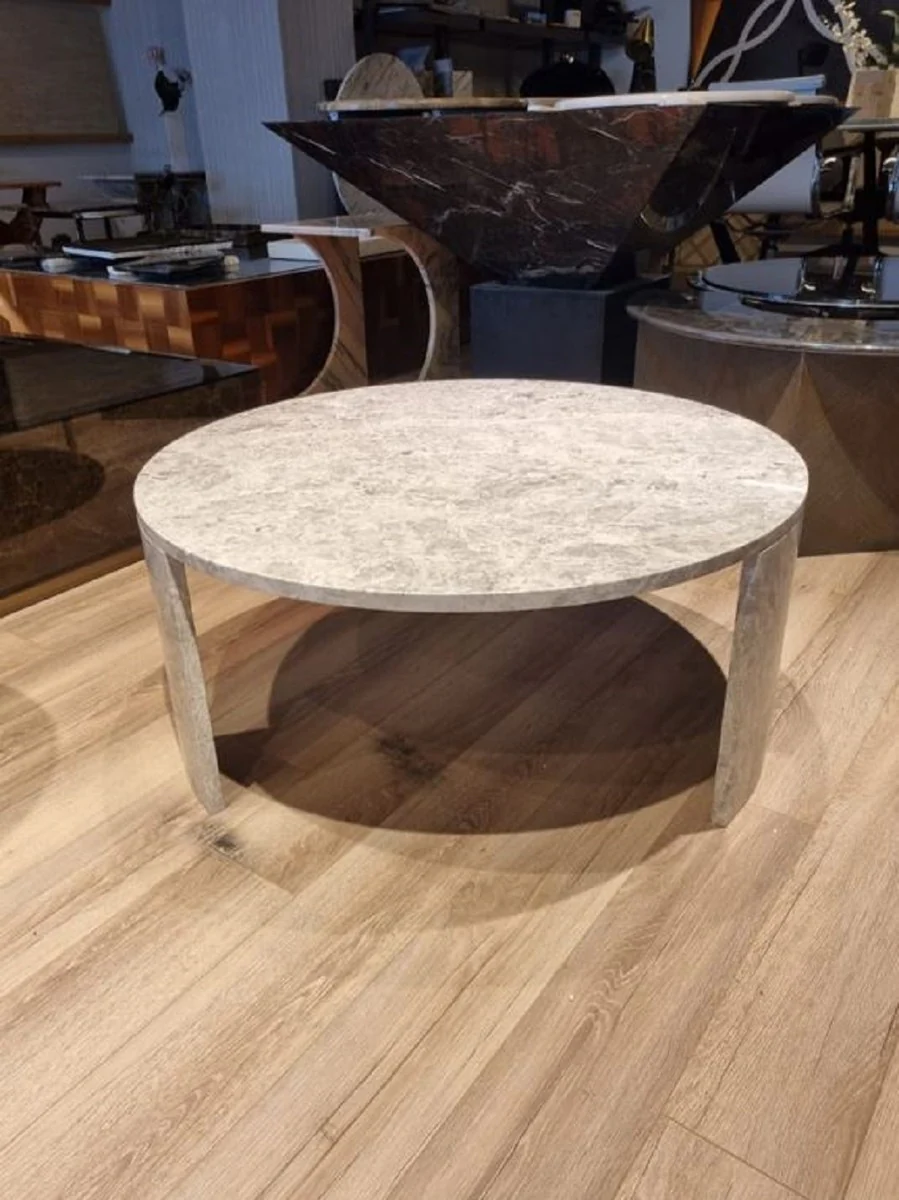 Luxury marble coffee table gray Ø 85 cm