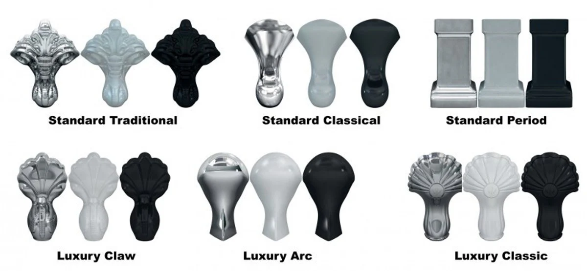 Art Nouveau freestanding bathtub 1500mm BWin White - Freestanding retro antique bathtub