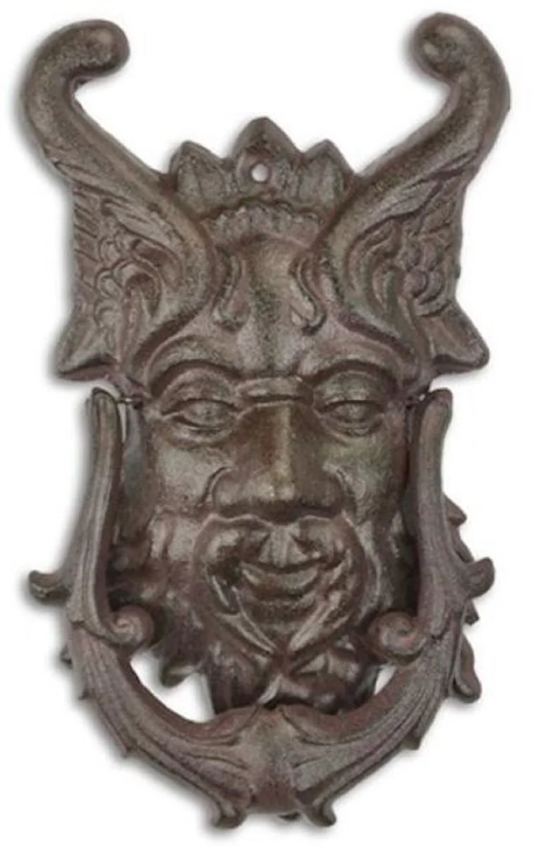 Art Nouveau cast iron door knocker devil's head brown 19.9 x H. 33.2 cm - Baroque & Art Nouveau decorative accessories