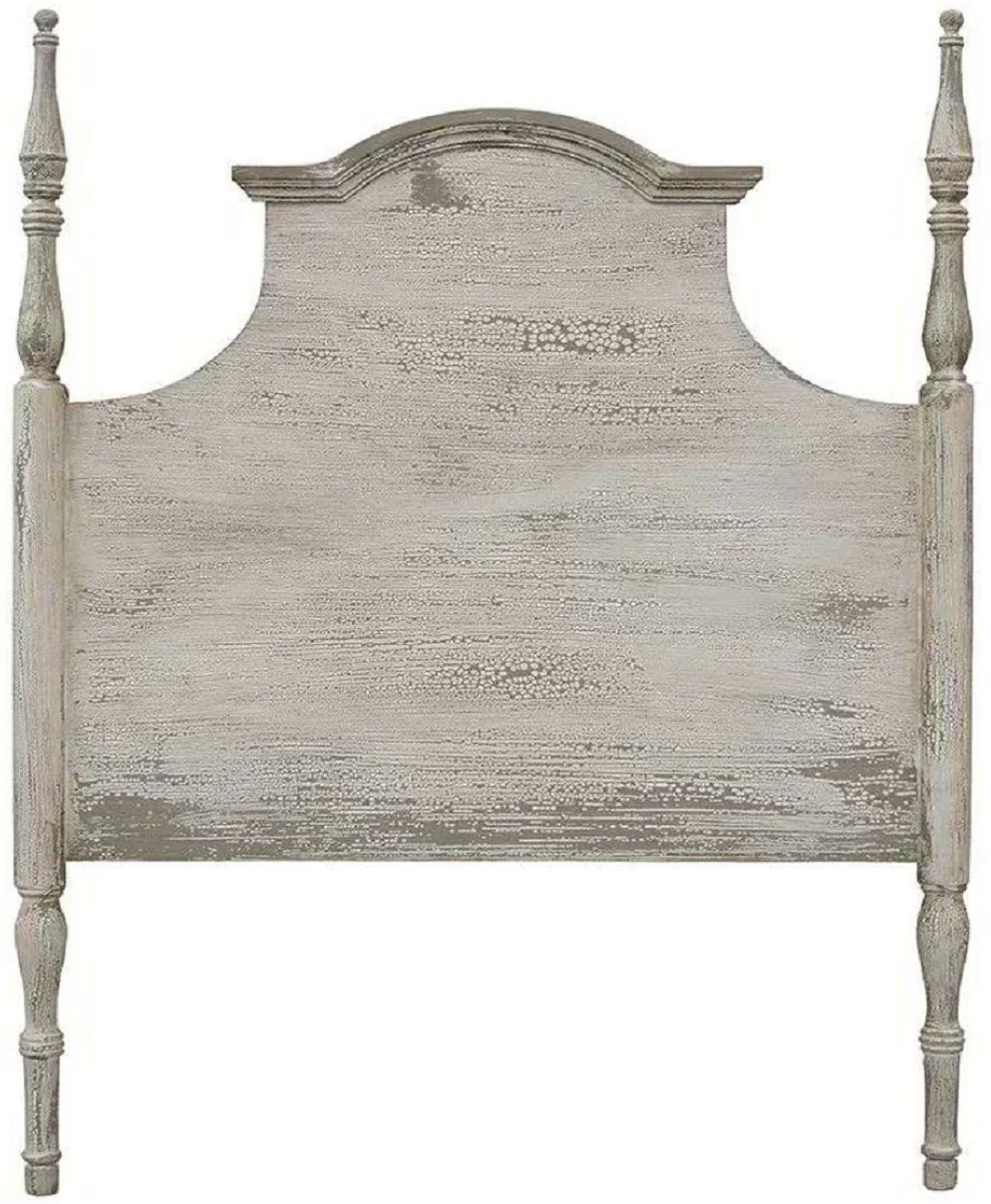 Luxury country house style solid wood bed headboard antique gray - various sizes - handmade bedroom furniture in country house style