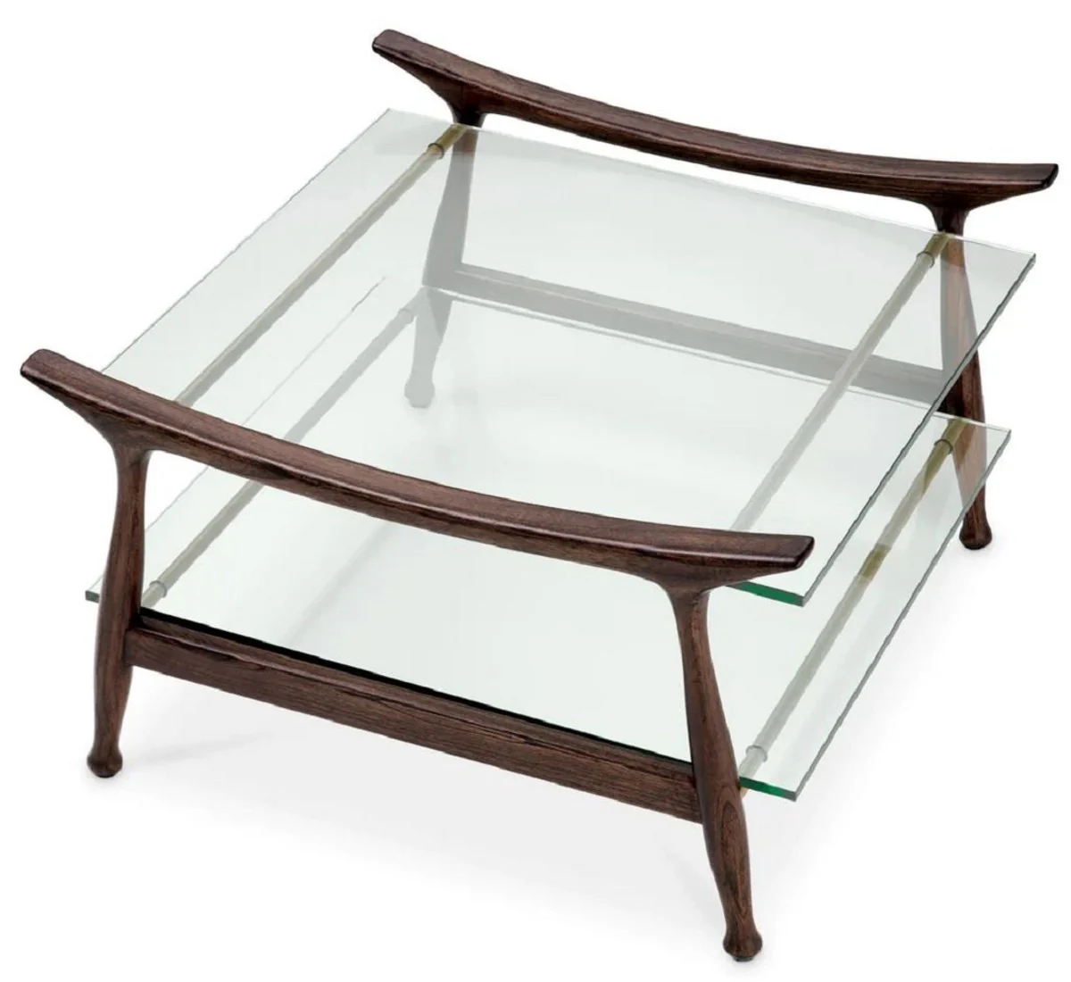Luxury coffee table brown 74.5 x 75.5 x H. 46 cm