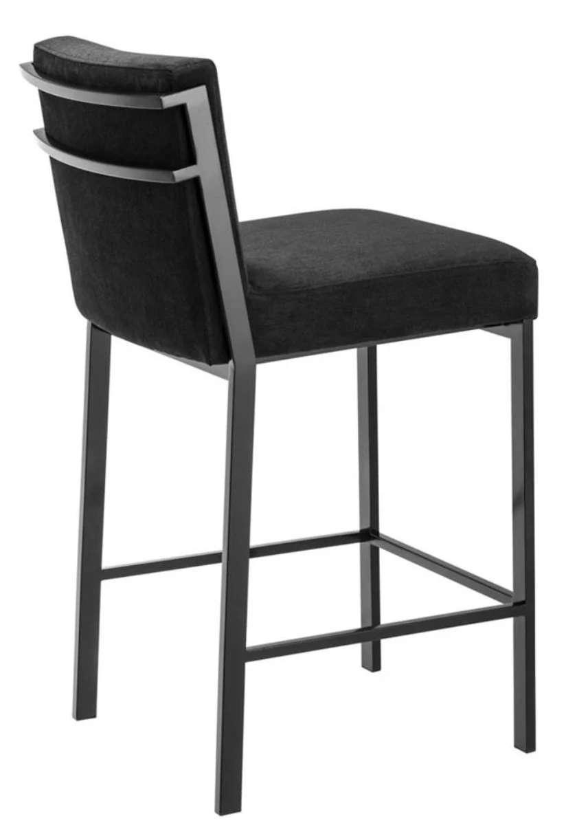 Luxury bar chair black / bronze 43 x 54 x H. 91 cm - designer stainless steel bar stool with velvet fabric - bar furniture