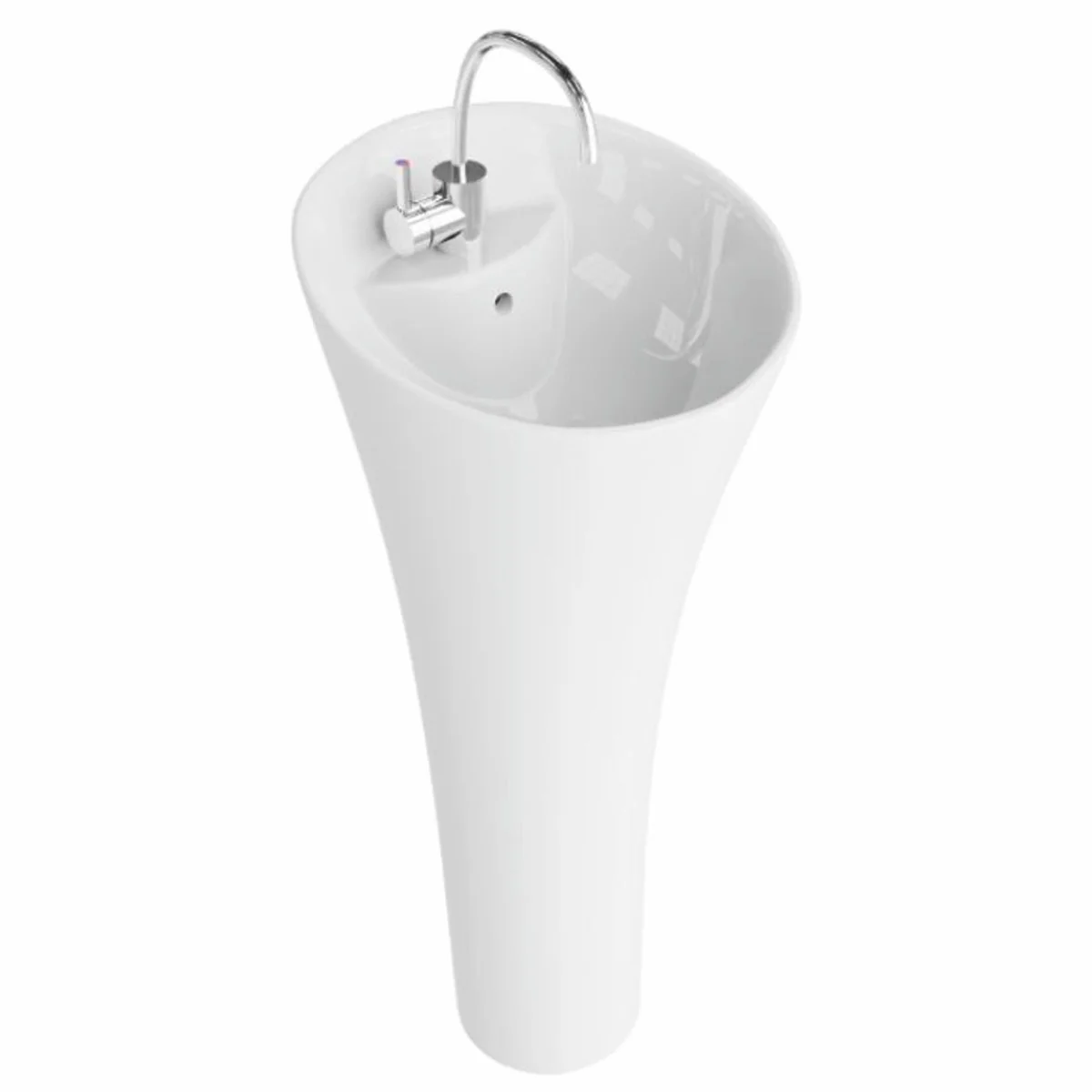 Luxury washbasin high gloss white H. 95 cm - Freestanding washbasin