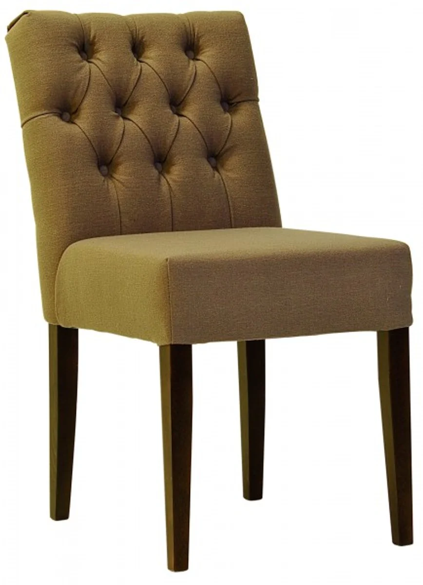 Designer dining room chair model EF 283 khaki / brown - hotel furnishings - beech wood - Chesterfield design