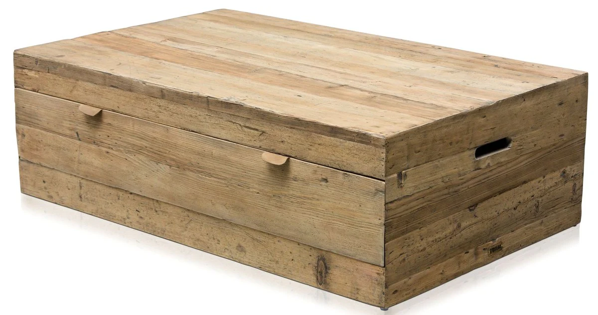 Country house style coffee table with drawer natural colors 130 x 80 x H. 40 cm - living room furniture in country house style