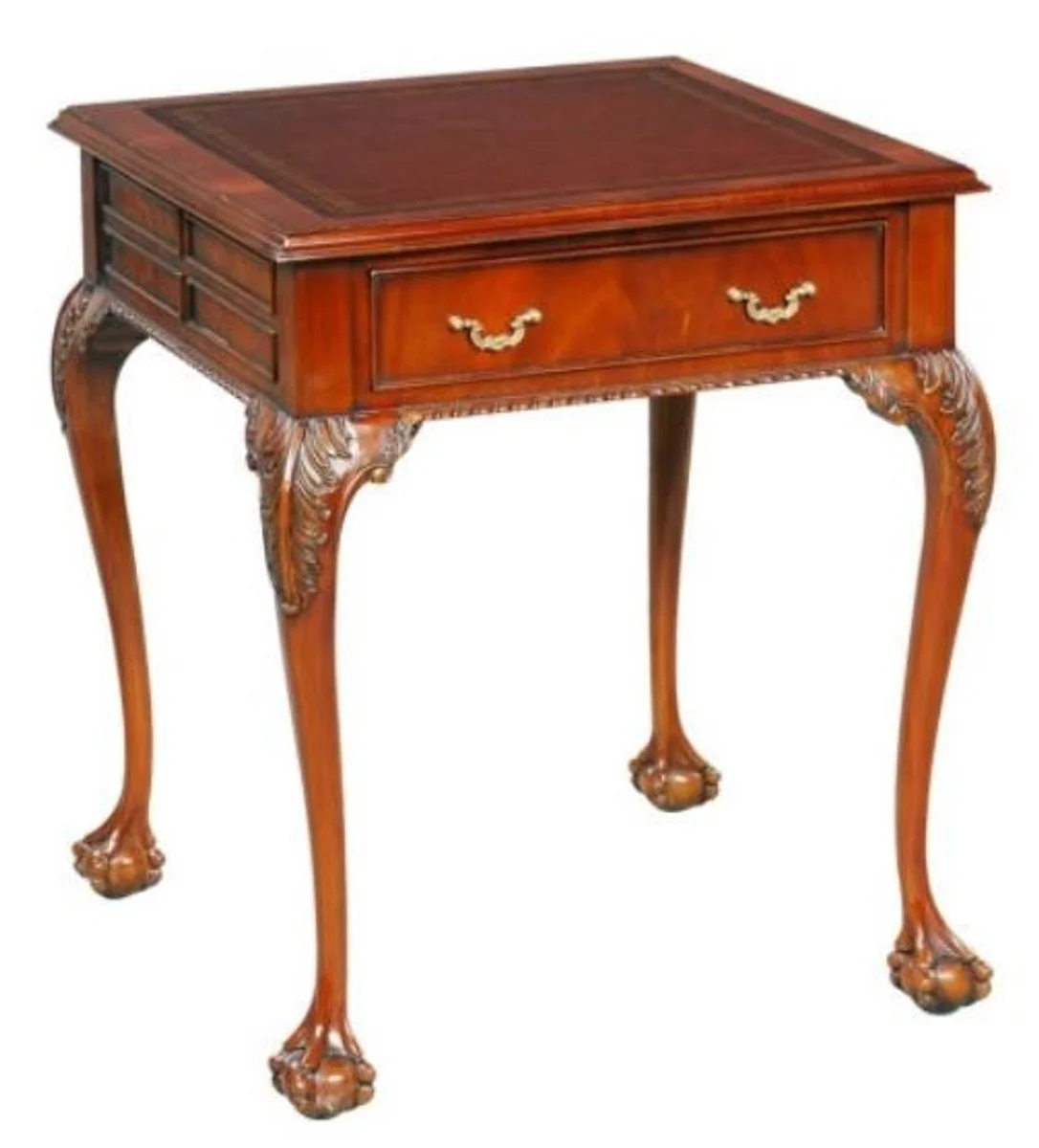 Luxury Baroque mahogany side table red brown / brown 56 x 56 x H. 66 cm - Baroque & Art Nouveau living room furniture