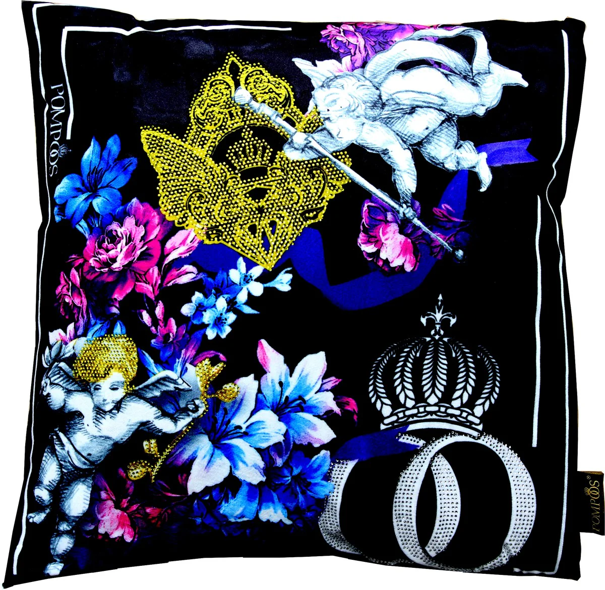 Harald Glööckler designer decorative cushion Pompöös by Angels with rhinestones - Art Collection -