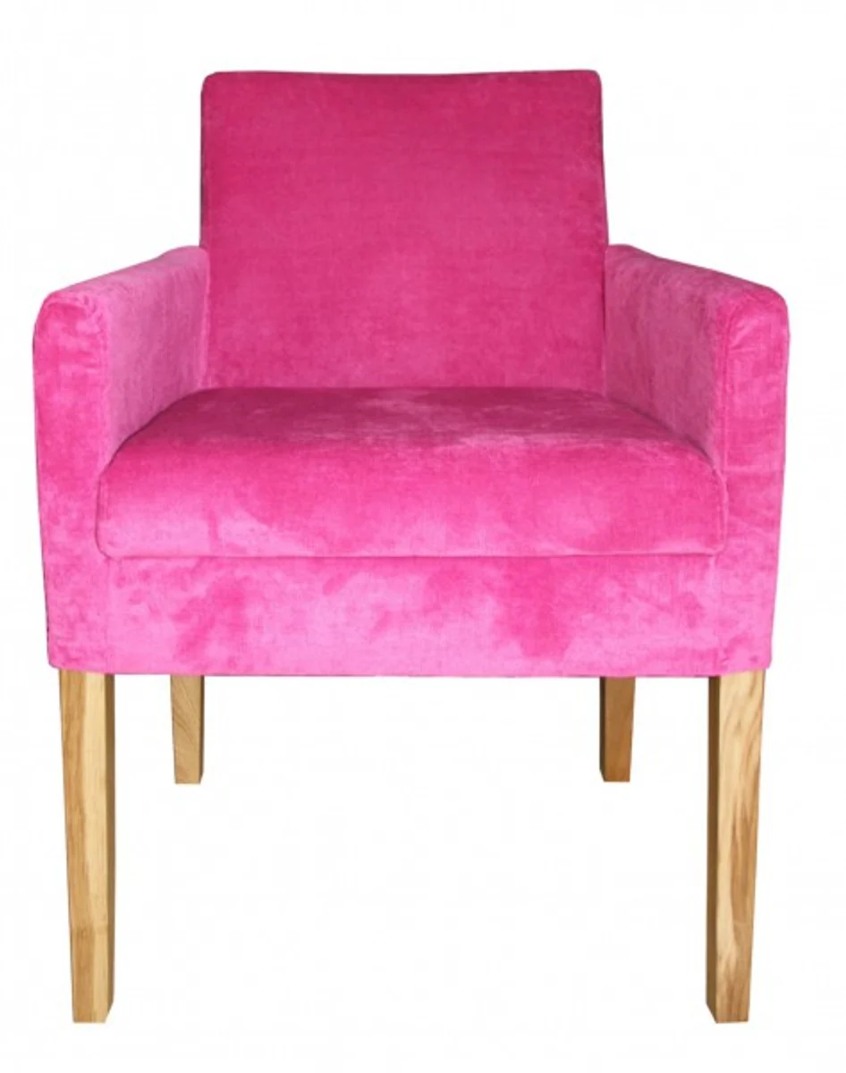 Luxury dining room chair pink / colored wood with armrests