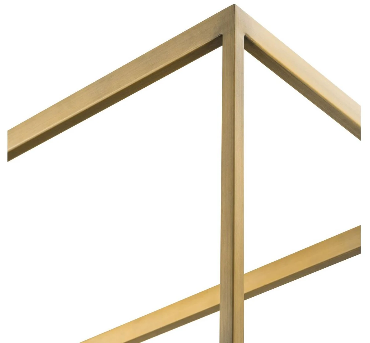 Luxury shelf cabinet brass / gray 95 x 40 x H. 225 cm - stainless steel cabinet with 5 glass shelves - office furniture - living room furniture