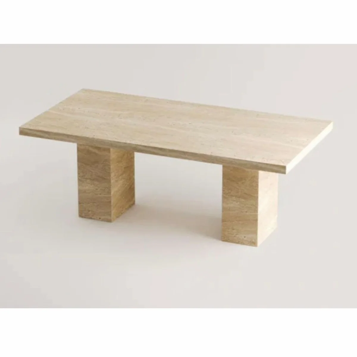 Luxury Travertine Dining Table Beige 190 cm - Luxury Dining Room Furniture