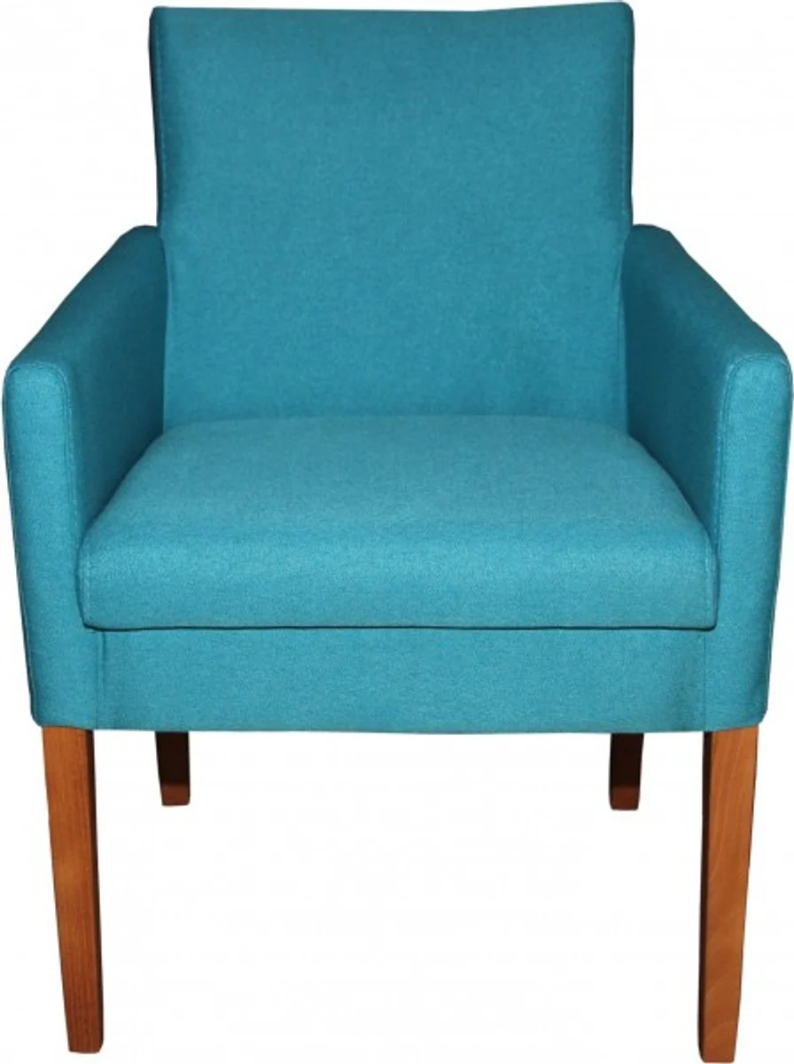 Luxury dining room chair turquoise / brown with armrests