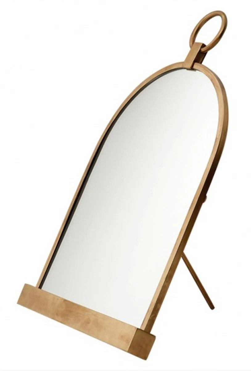 Luxury table mirror make-up mirror - dressing table mirror antique brass colors 57 x 36 cm