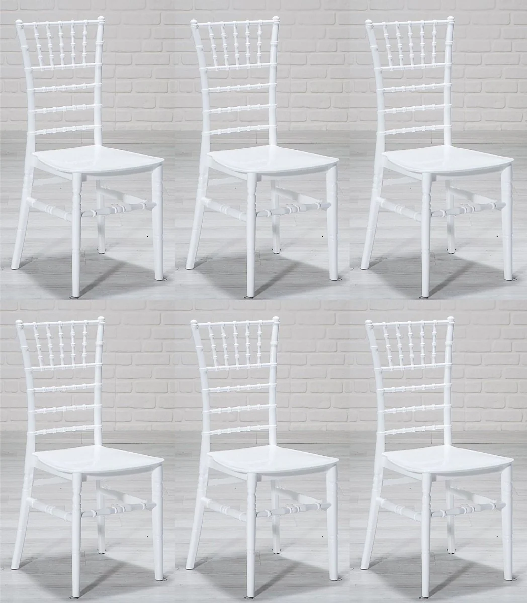 Designer acrylic chair set white 40 x 46 x H. 92.5 cm - Dining room chairs - Acrylic dining room furniture