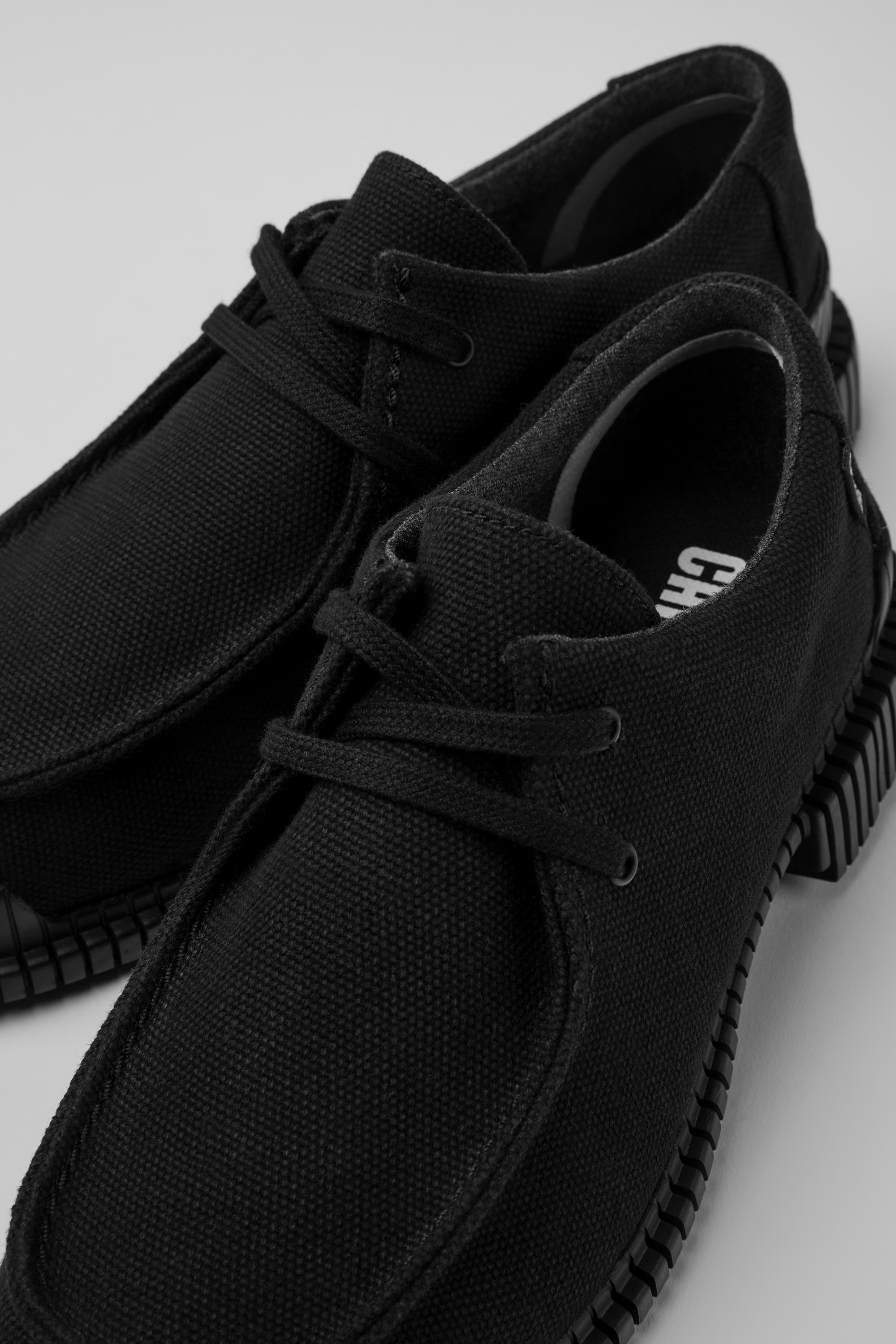 Pix - Schwarz recycelte Baumwolle und Lederschuhe für Frauen