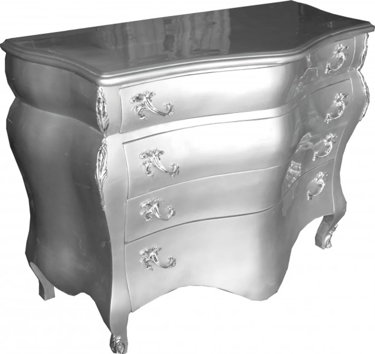 Baroque chest of drawers silver W120 H94 cm - handmade baroque furniture