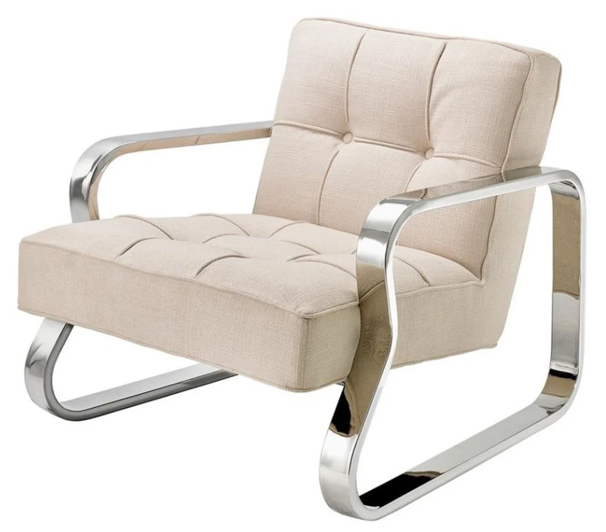 Luxus Sessel Naturfarbig 72 x 80 x H. 64 cm - Designer Möbel