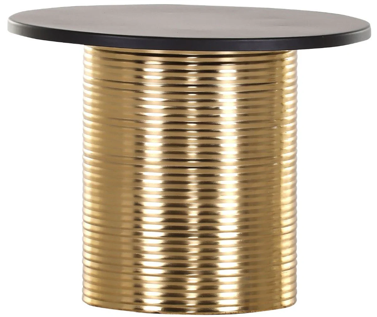 Luxury side table black / gold Ø 50 x H. 40 cm - Round powder-coated and galvanized metal table - Living room furniture
