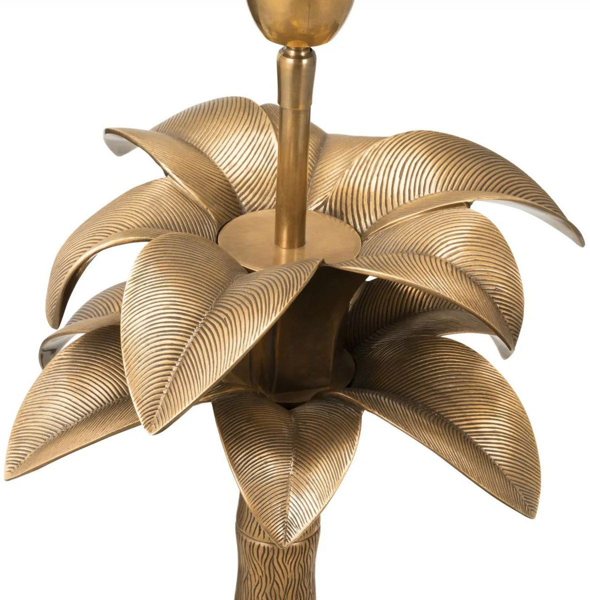 Luxus Tischleuchte Palme Vintage Messing / Grün Ø 45 x H. 76 cm - Schreibtischleuchte im Palmen Design - Luxus Tischleuchten - Luxus Möbel - Luxus Qualität