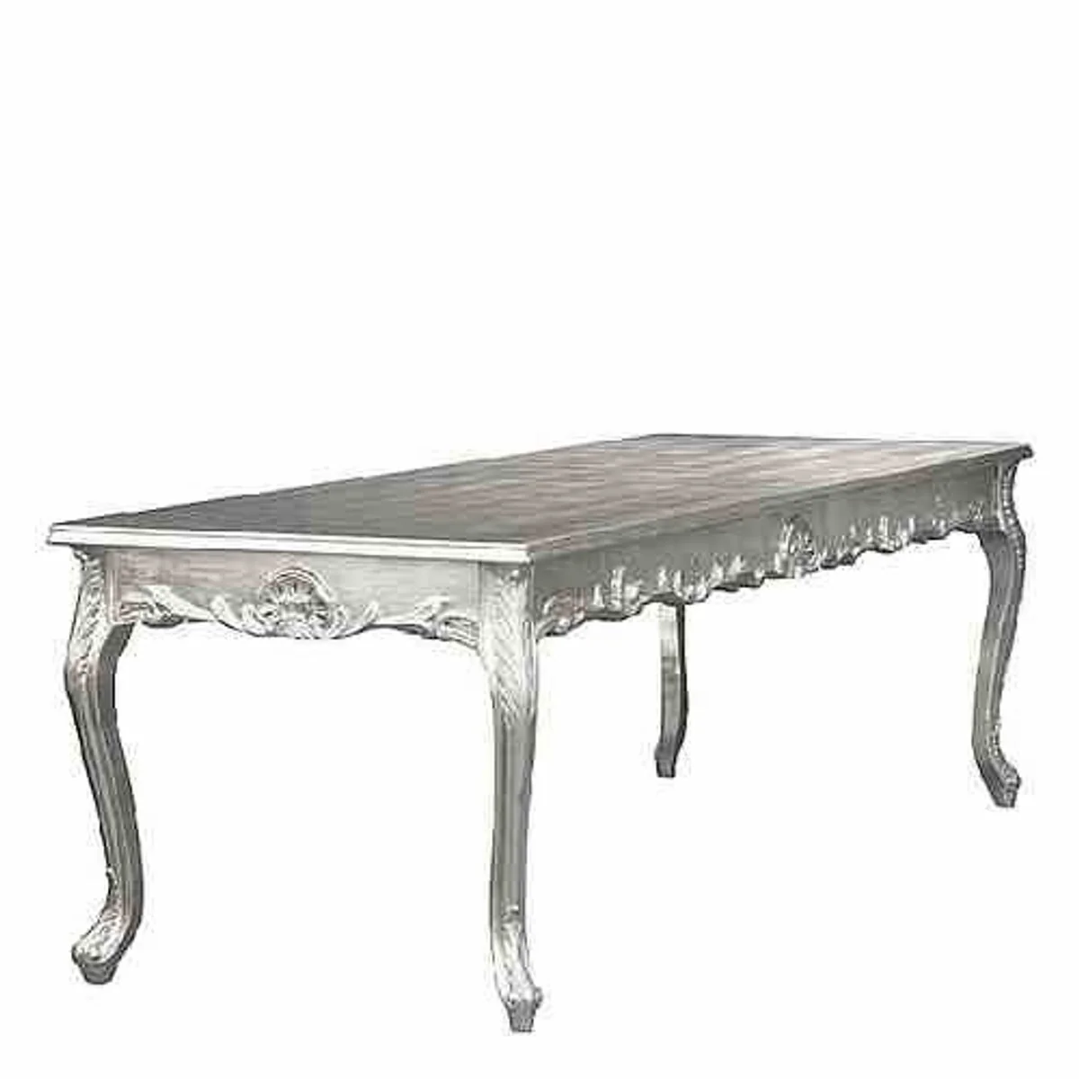 Baroque dining table silver 180cm - dining room table